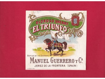 El Triunfo Oloroso Sherry Manuel Guerrero&Ca ca12x12,5 cm etikett