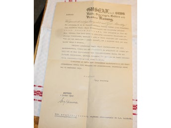 UTMÄRKELSE MEDALJ TILL ÖVERKONSTAPELN , DOKUMENT. AVSKRIFT. 1945