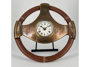 Vintage rattklocka / Steering Wheel Clock – Automobilia, retro, 26 cm