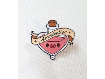 Amortentia love potion pin, brosch, kärlek, hjärta, Harry Potter, fantasy, magi