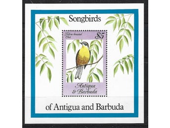 Antigua & Barbuda 1984 Sångfåglar fåglar 1v i block