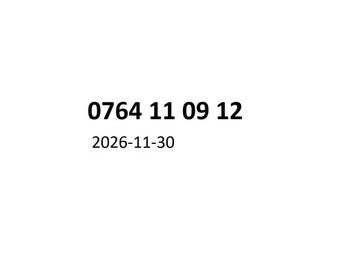0764 11 09 12 Diamant mobilnummer kontantkort guldnummer guld nummer