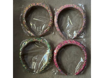 4 st Diadem med Strössel / Hårband - Paket med Fina Färger
