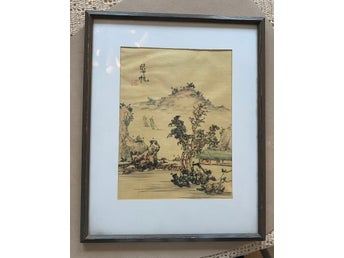 Inglasad Tavla, landskap, Asien/asiatisk