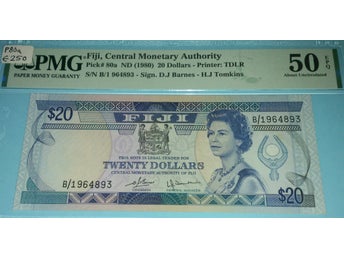 Fiji P80a - $20 1980 - Serie B/1 QEII PMG50AU-EPQ/Ovikt