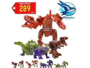 NY Dinosaurie Robot Leksaker 4-i-1 • Motorik & Kreativ Lek • 4 år +