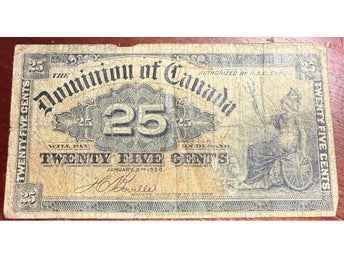 Sedel från Dominion of Canada 1900