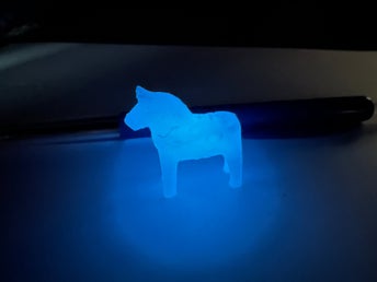 Mini-Dalahäst, självlysande vit