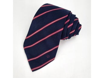 ÄKTA Alfred Dunhill - Slips Siden Silke Silk Sidenslips Blå Röd Randig