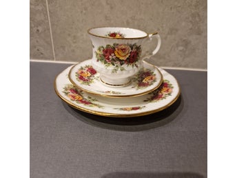 Kopp med fat och assietter - English garden - Elisabethan-Staffordshire