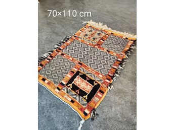 Helt ny unik Marockansk Berber ekologisk ull matta 70x110 cm