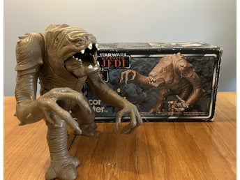 Star Wars vintage Return of the Jedi Tri-Logo Rancor Monster med kartong - 1983