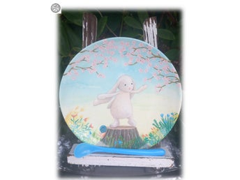 Jellycat tallrik kanin på stubbemelamin fina färger Fint skick