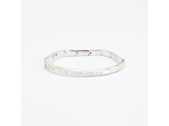 Modern Block armring med lås med diamant (0.65 ct) i 14K guld, 6 cm, 24.3 g