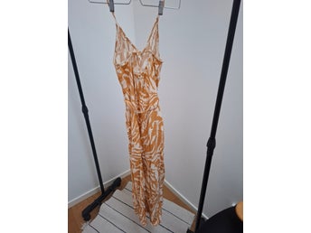 Byxdress H&M orangegul/vit klänning, storlek XS