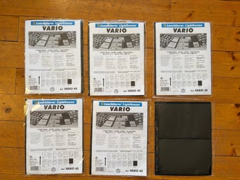 26st Nya svarta blad Leuchtturm Vario 6st 2S och 20st 4S, NYA inplastade!