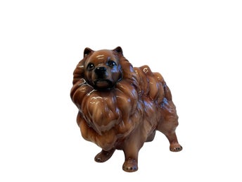 Glasprinsen - Figurin - Hundar - Pomeranian porslin Höjd 15 cm