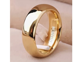 Helt ny ring Titan rostfritt stål graverad Titanium str. 16mm