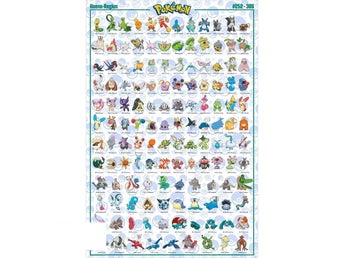 POKEMON HOENN MAXI POSTER Affisch Plansch Tavla Nintendo Game Boy DS 3DS
