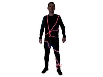 EL Wire Neon LED-ljusslinga Röd Neon kabel Ny