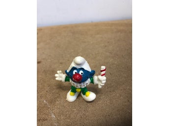 Smurf clown med polkagris figur