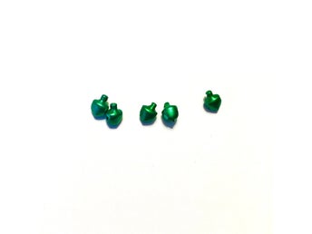 5 st Bjällror Minibjällror Jul Storlek 6mm - 7mm 0,6-0,7 cm Gröna Metall