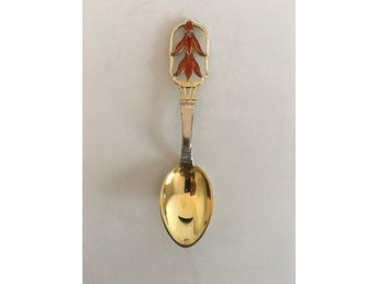 A. Michelsen 1928 Juleske. Forgyldt sterling sølv med emalje