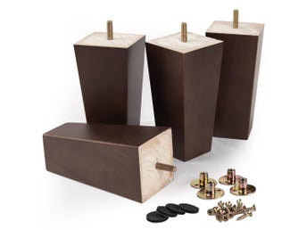 12 cm Trämöbelben i Klassisk Design (4 Stycken)
