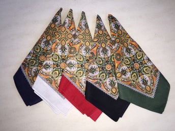4 PAISLEY SMÅ SVART RÖD VIT BANDANA GAMMALDAGS SNUSNÄSDUKAR