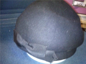hatt dam SVART filt ripsband 50/60-tal !