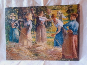 Konstfoto/ Konsttryck - Höskörd i Eragny Konstnären Camille Pissarros