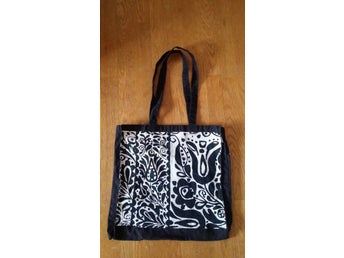 väska kasse Design Svart/Vit ca 37 x 40 cm
