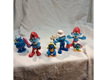 Samling av 6 st Smurffigurer