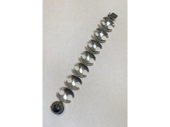 Georg Jensen Sterling Sølv Armlænke No 130 med Hæmatit