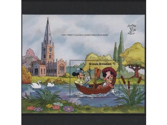 Grenada Grenadinerna 1990 Disney Musse i London frimärksutställning 2v i 2 bl.
