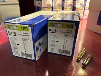 Metallankare (id01636-37) Hufner 8x60 mm --- 2 paket 2x100 st EAN 4022489121201