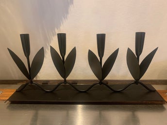 Retro Ljusstake i smide för fyra ljus 60-tal