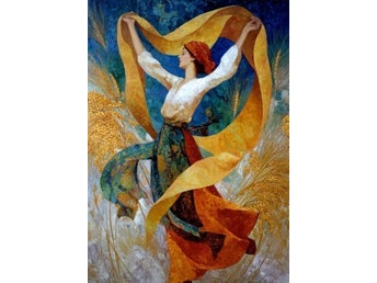 Bohemisk kvinnlig dansare - Chagall Stil