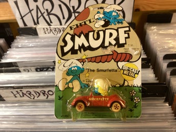 Vintage Ertl Smurfarna Smurfan Die-cast metallbil i oöppnad förpackning