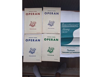 5 st Kungliga Teatern Operan program 1945, 49 o 52 o Konsertbolaget 1946/47