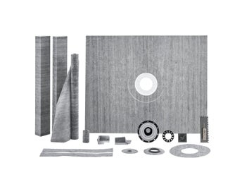 Shower Curb Kit, 1219x1524mm Shower Pan Kit with 50.8mm ABS Central Flange