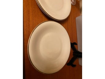 4 st vintage tallrikar – Händel Bavaria / Hutschenreuther – guldkant – Ø 24 cm