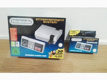 Nintendo NES Classic Mini + Extra Handkontroll Original Nytt Mini NES Julklapp