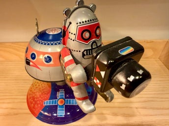 Plåtrobot, samlarleksak, Mars-10 Robot med kamera, plåtfigur