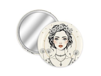 Kompakt spegel med maskrosflicka-design JM11
