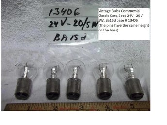 5 st Nya Glödlampor. 24V - 20 / 5W. Ba15d base # 13406
