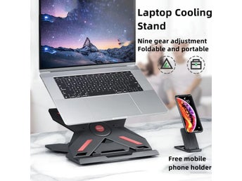 LAPTOP Stativ justerbart i 9 olika vinklar Hopfällbar Arbetsmiljö Bärbar