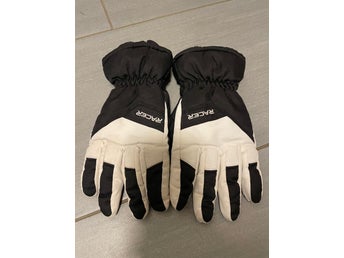 Racer svarta och vita handskar, storlek XS