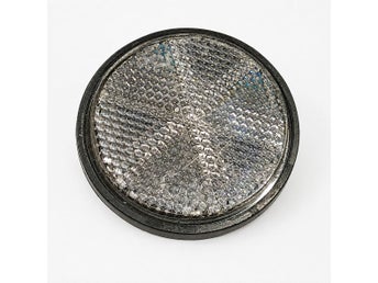 Rund reflex / reflektor vit 5,6 cm med M6 skruv och mutter