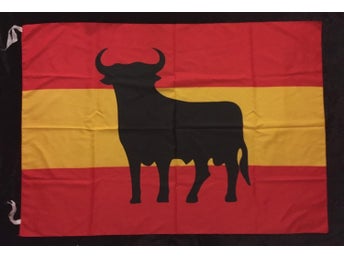 Nationsflagga - SPANIEN med TJUR Poster flagga Big Size FC Barcelona Real Madrid